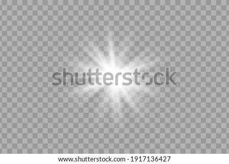 Glowing White Light effect. Vector illustration
