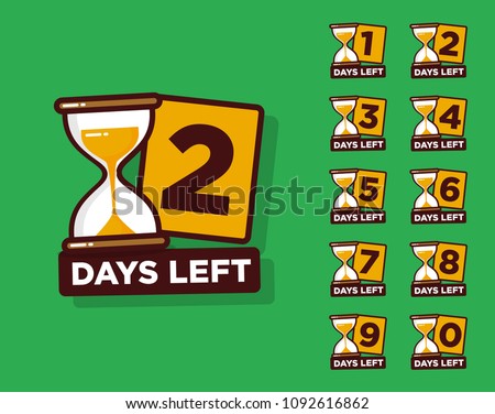 Days Left with Sand Timer Hourglass Badge for Sale or Retail 