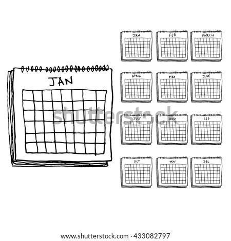 Hand Drawn Calendar Vector Illustration