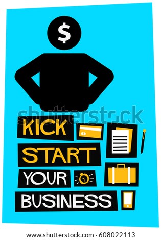 Kick Start Your Business Poster In Retro Style