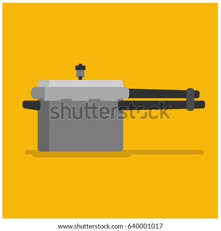 Pressure Cooker Illustration in Flat Style Design