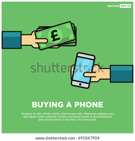 Buying A Smart Phone With Pounds in Cash With Text Box Template