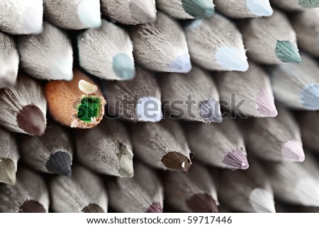 Colored pencils background (shallow focus)