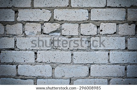 Wall from a white brick close up