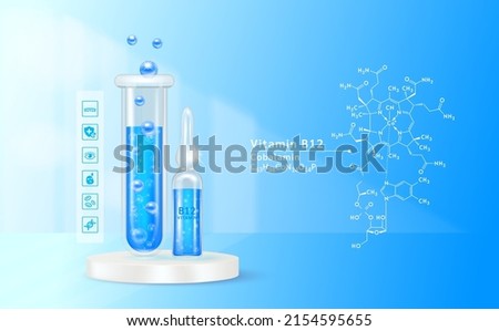 Similar – Foto Bild Ampulle Serum B12, Vitamin C in Ampullen zur medizinischen Behandlung. Impfstoffe, Vitamin Konzept. Konzepte von Gesundheit, medizinische Versorgung, Impfung