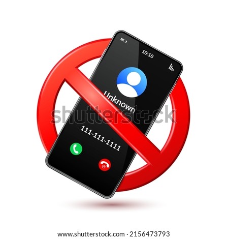 No mobile phone with prohibition sign red isolated on white background. Don't use mobile while driving a car. Icon 3D vector Illustration.