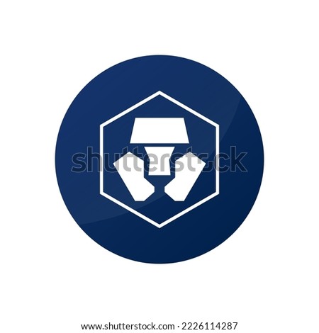 crypto.com icon symbols isolated on white background. Cryptocurrency coin created in blockchain technology. Vector illustration.