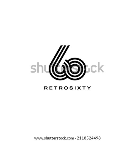 60 Number Logo. Retro Style Logo Vector. Сток-фото © 
