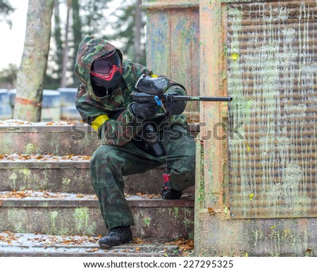Extreme tactical military training with paintball guns