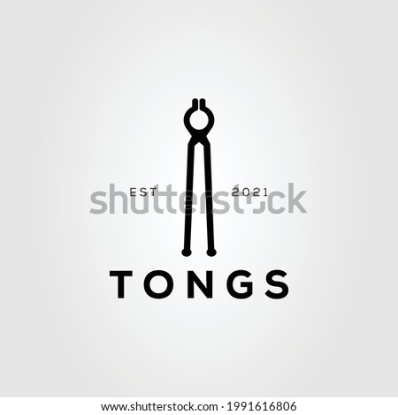 tongs blacksmith pliers isolated logo vector illustration design