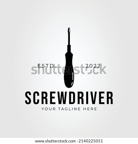silhouette screwdriver electric awl logo vector illustration design