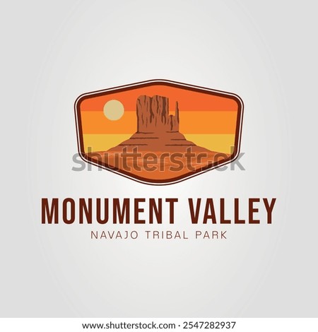 monument valley navajo tribal park logo design. america or utah national park symbol vector illustration