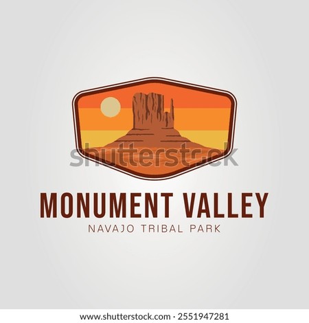 monument valley navajo tribal park logo design. america or utah national park symbol vector illustration