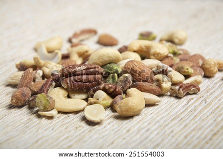 Pecans, pistachios, cashew and almonds