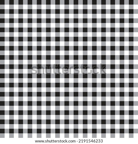 Plain Black White Grey BW Gingham Scott Tartan Plaid Buffalo Check Tile Stripe Seamless Patterns Background Vector Illustration Tablecloth, Picnic mat Wrap paper