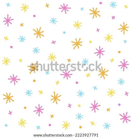 Cute Asterisk Star Flower Orange Pink Purple Green Confetti Sprinkle Sparkle Ditsy Floral Shine Small Polkadot dot Mini Line Abstract Colorful Pastel Seamless Pattern Background