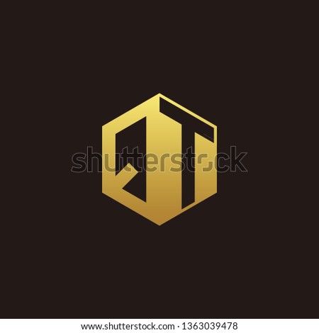 QT Logo Monogram with Negative space gold colors