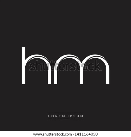 hm h m logo. Initial Letter Split Lowercase text 