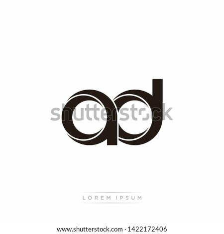 ad a d  Initial Letter Split Lowercase Modern Monogram linked outline rounded logo