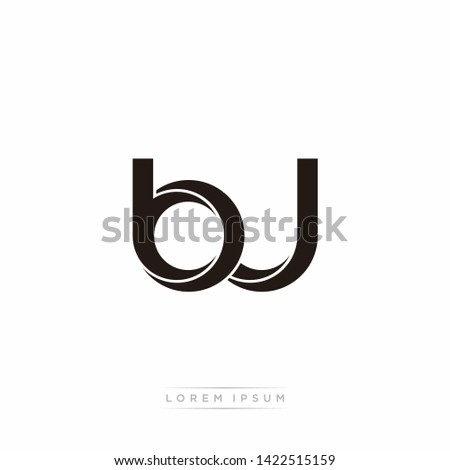 bj b j Initial Letter Split Lowercase Modern Monogram linked outline rounded logo