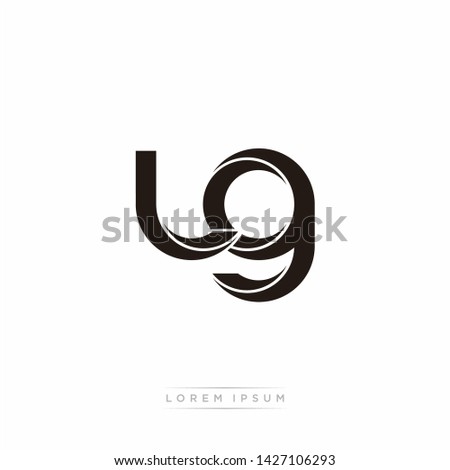lg l g Initial Letter Split Lowercase Modern Monogram linked outline rounded logo