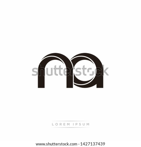 na n a Initial Letter Split Lowercase Modern Monogram linked outline rounded logo