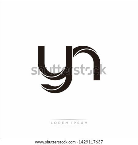 yn y n Initial Letter Split Lowercase Modern Monogram linked outline rounded logo Stok fotoğraf © 