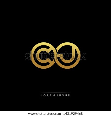 CJ initial letter linked circle capital monogram logo modern template