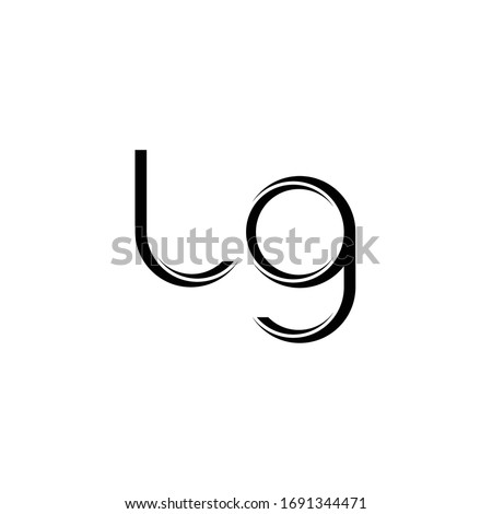 LG Logo monogram with slice rounded modern design template isolated on white background