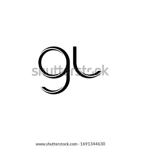 GL Logo monogram with slice rounded modern design template isolated on white background