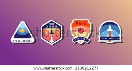 Outer Space Exploration Badges Collection vector arwork 