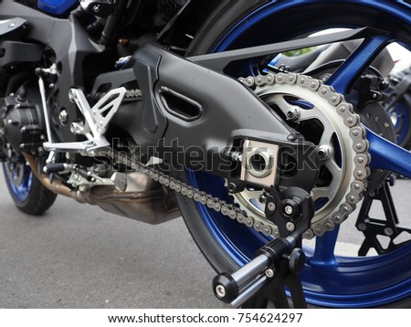 Similar – Image, Stock Photo Big black rear fender of an american road cruiser of the fifties in front of the window of an old house at the Golden Oldies in Wettenberg Krofdorf-Gleiberg near Giessen in Hesse, Germany.