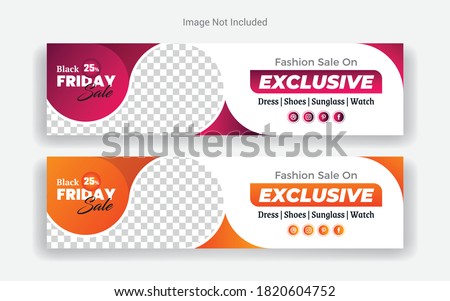 Fashion Cover Photo Design for social media. Black Friday Sale Banner