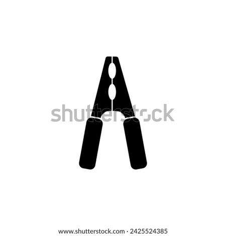 Car Jumper Power. Battery Charger Terminal flat vector icon. Simple solid symbol isolated on white background