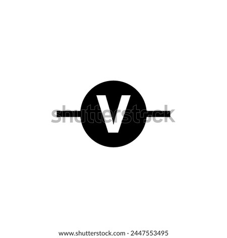 Electric Circuit Voltmeter flat vector icon. Simple solid symbol isolated on white background