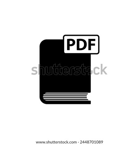 Ebook. PDF Book flat vector icon. Simple solid symbol isolated on white background