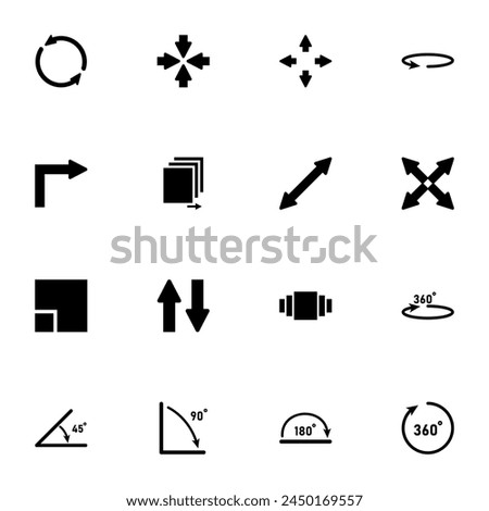 Rotate icon - Expand to any size - Change to any colour. Perfect Flat Vector Contains such Icons as arrow, move, tool, photo, slide, scale, turn, control, crop, image, animation, editing, resize