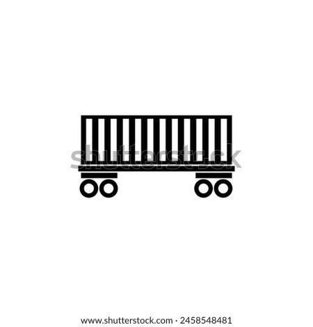 Cargo Wagon, Rail Car flat vector icon. Simple solid symbol isolated on white background. Cargo Wagon, Rail Car sign design template for web and mobile UI element