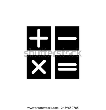 Mathematical Plus, Minus, Multiplication, Division flat vector icon. Simple solid symbol isolated on white background. Mathematical Plus, Minus sign design template for web and mobile UI element
