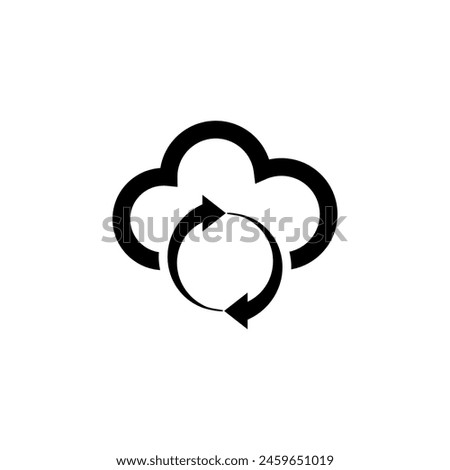 Cloud Reload Sync Refresh flat vector icon. Simple solid symbol isolated on white background. Cloud Reload Sync Refresh sign design template for web and mobile UI element