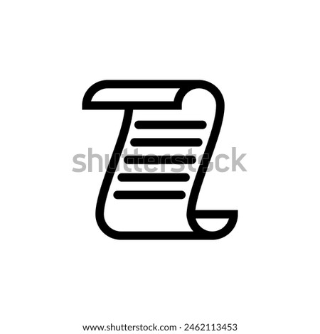 Big Document Roll with Text, Long Receipt flat vector icon. Simple solid symbol isolated on white background. Big Document Roll with Text sign design template for web and mobile UI element