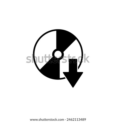 Disc Eject, CD DVD flat vector icon. Simple solid symbol isolated on white background. Disc Eject, CD DVD sign design template for web and mobile UI element