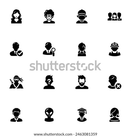 Users Avatar icon - Expand to any size - Change to any colour. Perfect Flat Vector Contains such Icons as person, profile, contractor, businessman, businesswoman, men, women, people, human face, boss