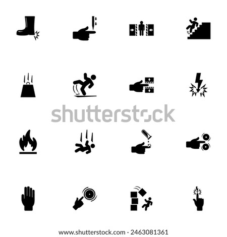 Warning Signs icon - Expand to any size - Change to any colour. Perfect Flat Vector Contains such Icons as head, safety, attention, alertness, bonfire, flame, flammable, power, property, security