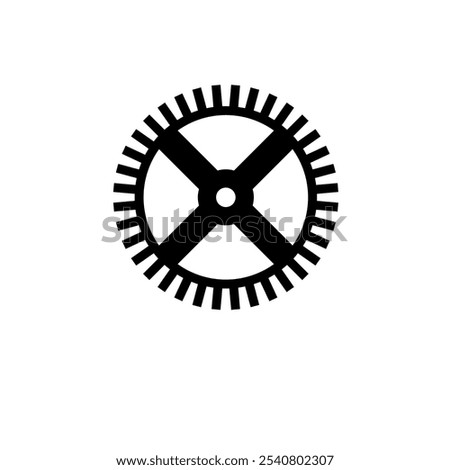 Bicycle Crank, Bike Chainwheel Star Solid Flat Vector Icon Isolated on White Background.