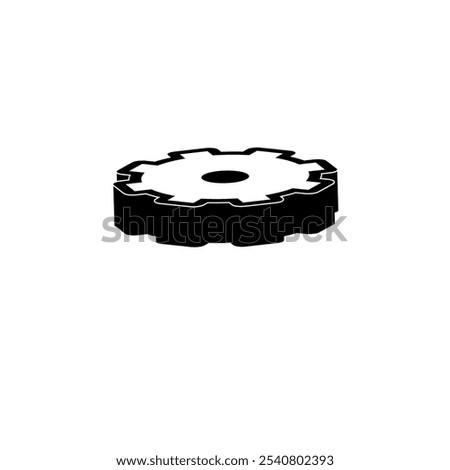 Gearwheel, Gear Solid Flat Vector Icon Isolated on White Background.