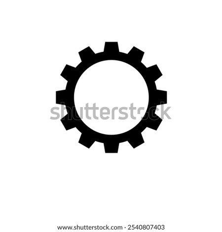 Gear Mechanism, Rackwheel Solid Flat Vector Icon Isolated on White Background.