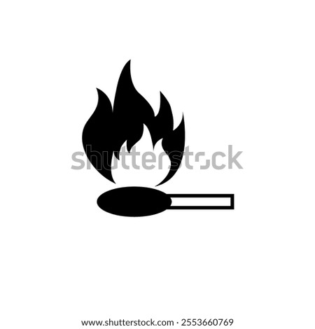 Gas Flame, Fire Burner Solid Flat Vector Icon Isolated on White Background.