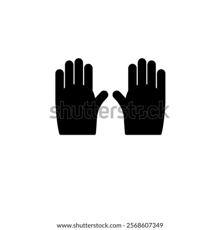 Protective Gardening Rubber Gloves Solid Flat Vector Icon Isolated on White Background.