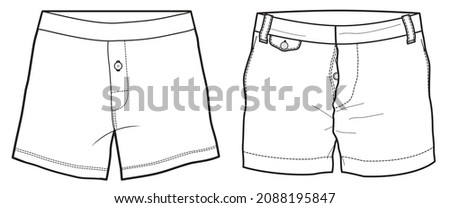 Mens Knitted Shorts Fashion Flat Technical Drawing Template Short Pants  Fashion Flat Sketch Front And Back View White Royalty Free SVG  Cliparts Vectors And Stock Illustration Image 187261447
